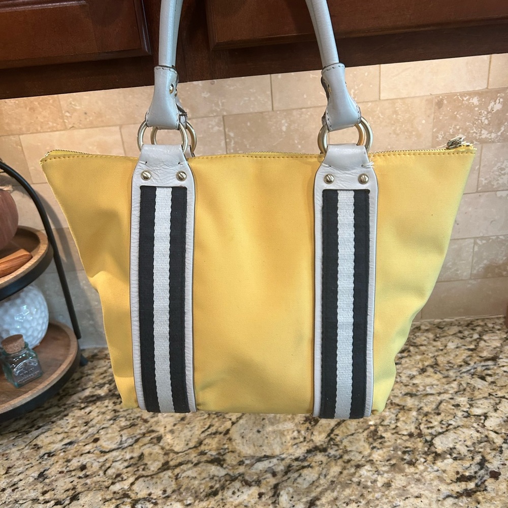 Michael Kors Yellow Canvas Handbag - Picture 2 of 9